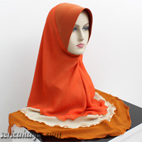 Tudung Lycra + Chiffon 2 layer eksklusif