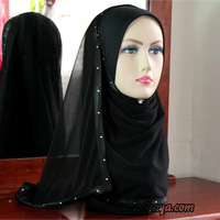 Tudung Dubai Kuwaiti Asli Berbatu Kristal - Selendang Plain / Polos