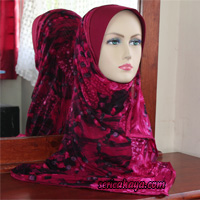 Tudung Selendang ID Bercorak