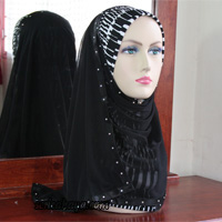 Tudung Dubai Kuwaiti Asli Berbatu Kristal - Anak Tudung Bercorak