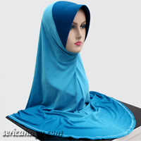 Tudung Lycra Dwi Tona / 2 Tona Warna Size XL