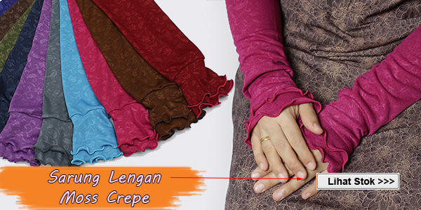 Tudung Lycra Labuh Corak Pelangi Twist / Pusing 