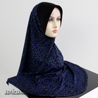Tudung Lycra Labuh Corak Pelangi Twist / Pusing 