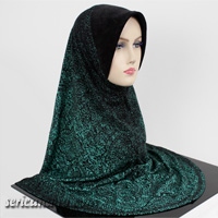 Tudung Lycra Labuh Corak Pelangi Twist / Pusing 