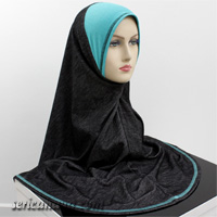Tudung Cotton Denim Bercorak Size XL Labuh