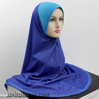 Tudung Cotton Denim Bercorak Size XL Labuh