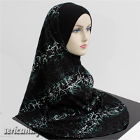 Tudung Lycra + Chiffon 2 layer eksklusif