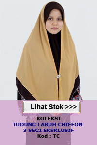 Tudung Lycra Labuh Chiffon 2 Layer 
