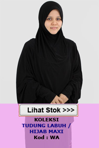 Tudung Lycra Labuh Corak Pelangi Twist / Pusing 