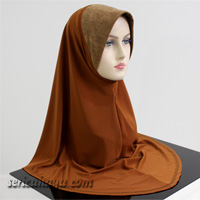 Tudung Lycra Labuh Corak Pelangi Twist / Pusing 